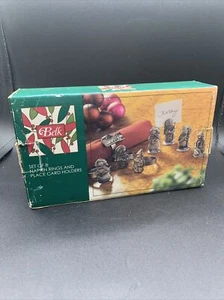 8 SILBER WEIHNACHTEN SCHNEEMÄNNER SERVIETTENHALTER TISCH PLATZKARTENHALTER PARTY ABENDESSEN - Bild 1 von 4