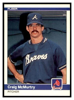 1984 Fleer Craig McMurtry RC #184 Atlanta Braves - Image 1 of 2