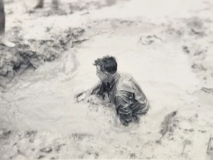 1940's Soldier in Water WWII - Jess D. Hartley Jr of Greensburg, PA? - VTG PHOTO - Picture 1 of 3