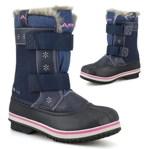 Niñas Niños Impermeable Cálido Piel Invierno Caminar Nieve Wellington Mucker Botas Talla - Imagen 1 de 16