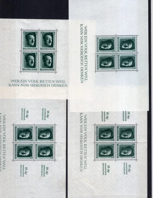 GERMANY 1937 / BLOCKS USED & MINT MH SELECTION ( 4 blocks mint & 5 blocks used ) - Image 1 of 4