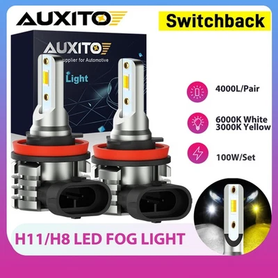 Switchback H8 H11 LED Fog Light Dual Yellow White For Ford F250 F350 2023-2025 - Image 1 of 4