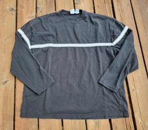 Vintage Y2K Utility Wear Long Sleeve Stripe Shirt Grunge Skater - Picture 1 of 6