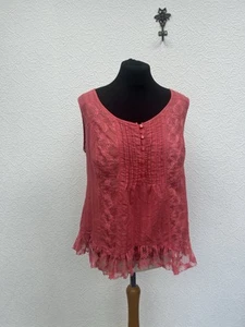 Per Una Size 16 Top Womens Vest Floral Lace Boho Y2K V Neck Holiday Summer - Picture 1 of 10