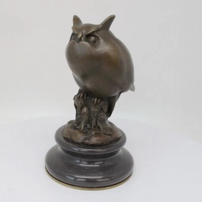 Statue Sculpture Chouette Hibou Oiseau Animalier Style Art Deco Style Art Nouvea - Photo 1/4