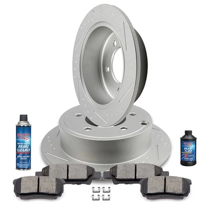 Rear Brake Rotors Ceramic Pads For 2008 - 2014 Chrysler Dodge Jeep Mitsubishi - Изображение 1 из 4