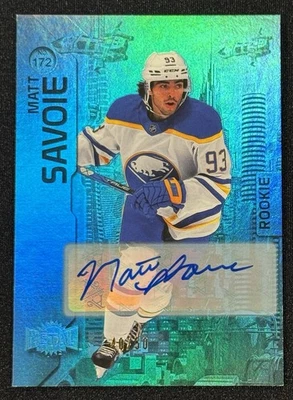 2023-24 Skybox Metal Matt Savoie Rookie Auto #40/50 Buffalo Sabres #172 RC - Image 1 of 2