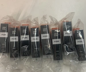 Cartuchos de tinta 8PK NEGROS funcionan para PGI-280XXL PGBK Canon TS6120 TS6220 TS6320t - Imagen 1 de 6