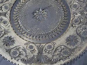 Vintage 16" Klar Pressglas Vintage Duncan & Miller Große Torte Platte Sandwich - Bild 1 von 14