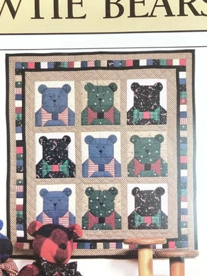 Quilt Pattern Bowtie Bears 1991 By Mumm’s The Word  - Image 1 of 4