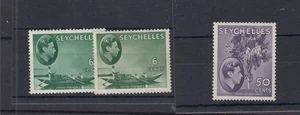 Seychellen KGVI 1938 Sammlung (3) 6c (2) 50c SG137a/137c/144a MH BP14066 - Bild 1 von 1