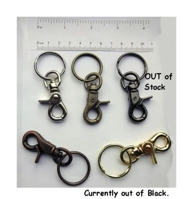 20 Heavy Duty Lobster Scissor Clasp Claw w/ Key Split Ring ~ Mix from 4 Colors - Image 1 of 4