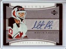 2005-06 Upper Deck Trilogy Scripts #MB Martin Brodeur AUTO 30/50 - JERSEY NUMBER
