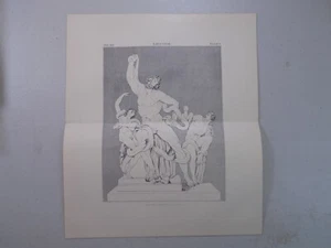 1882 Antiguo ESTAMPADO EN COLOR/LAOCOONTE, UN SACERDOTE TROYANO EN MITOLOGÍA - Imagen 1 de 1