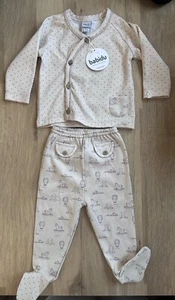 Baby 2 Piece Outfit Neutral Unisex Top & Trousers 3 Months - Picture 1 of 4