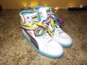 Puma First Round Flipper White Multicolor Sneakers Shoes Womens Size 7.5 - Picture 1 of 7