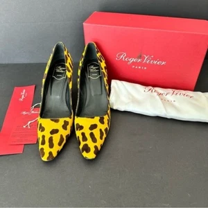 Roger Vivier Pony Hair Animal Print Decollete Pumps Size 42 - Picture 1 of 14