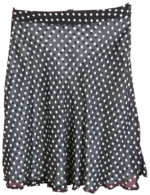 SK17529- STYLE & CO Mujer 100% Rayón Línea A Falda Lunares Negro Blanco 14 Foto 1 de 4