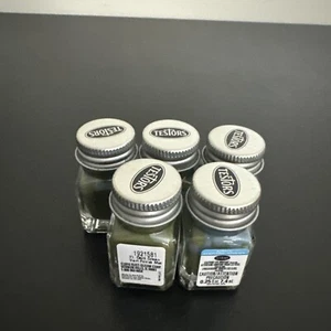 5 Pack TESTORS PAINT FLAT DARK GREEN ACRYLIC 1/4oz JAR 7.4ml 1921581 - Picture 1 of 3