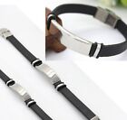 Wholesale 24X Mens Stainless steel Leather bracelets wristbands High quality 