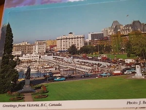Vtg Postcard Inner Harbour Victoria BC Canada J Barnard Photo Empress Hotel  - Picture 1 of 6