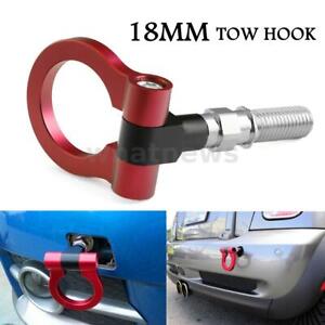 UK 18mm Tow Hook Ring JDM Red Aluminium Alloy Strap Ring Front Rear Racing Turbo