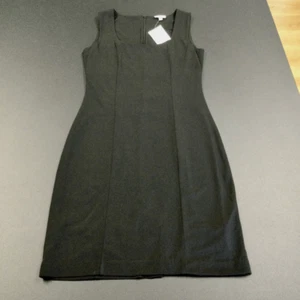 NWT Boston Proper Womens Black Square Neck Sleeveless Mini Sheath Dress Size 4 - Picture 1 of 11