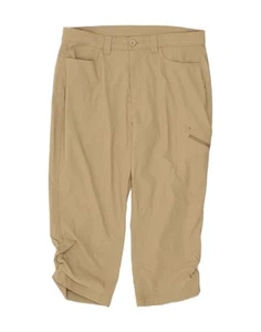 EDDIE BAUER Womens Straight Capri Trousers US 12 Large W32 L21 Beige Nylon BI15 - Picture 1 of 3