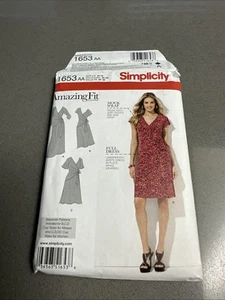 Simplicity 1653 AA Amazing Fit Sew Pattern Variety Wrap Around Dress' Size 10-18 - Picture 1 of 4