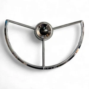 1960, 61, 62, 63 Ford Falcon Chrome Horn Ring & Button Original C0DF-13A800 - Foto 1 di 17