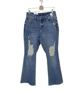 Jeans donna svasati JUDY BLU 14W vita alta effetto invecchiato nuovo - Foto 1 di 15