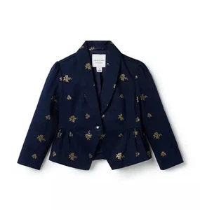 Janie and Jack Girls Glitter Floral Peplum Sateen Blazer size 18-24M - Picture 1 of 6