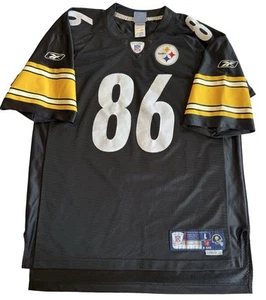 VTG Reebok On-Field NFL Pittsburgh Steelers #86 Hines Ward Home Jersey Black LG - Picture 1 of 16