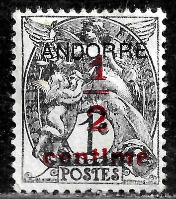 HICK GIRL - SELLO ANDORRA FRANCÉS COMO NUEVO SC#P1 1931 RECARGO PERIÓDICO M14 Foto 1 de 2