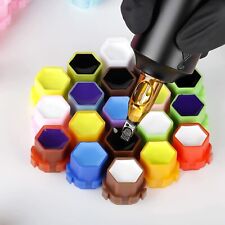 Tattoo Ink Caps Honeycomb Shape Mixed Colors 16mm x 19mm 200PCS Pack Anti Spill
