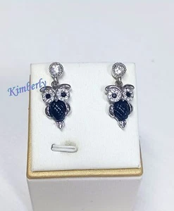 DSE 5122323 Funkelnde Eule Ohrringe Swarovski schwarz/klares Element RHS NEU - Bild 1 von 11
