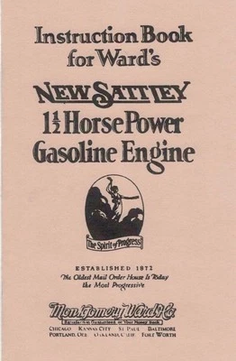 Instruction Book Ward's New Sattley 1 1/2 Horsepower Gasoline Engine Motor - Image 1 of 2