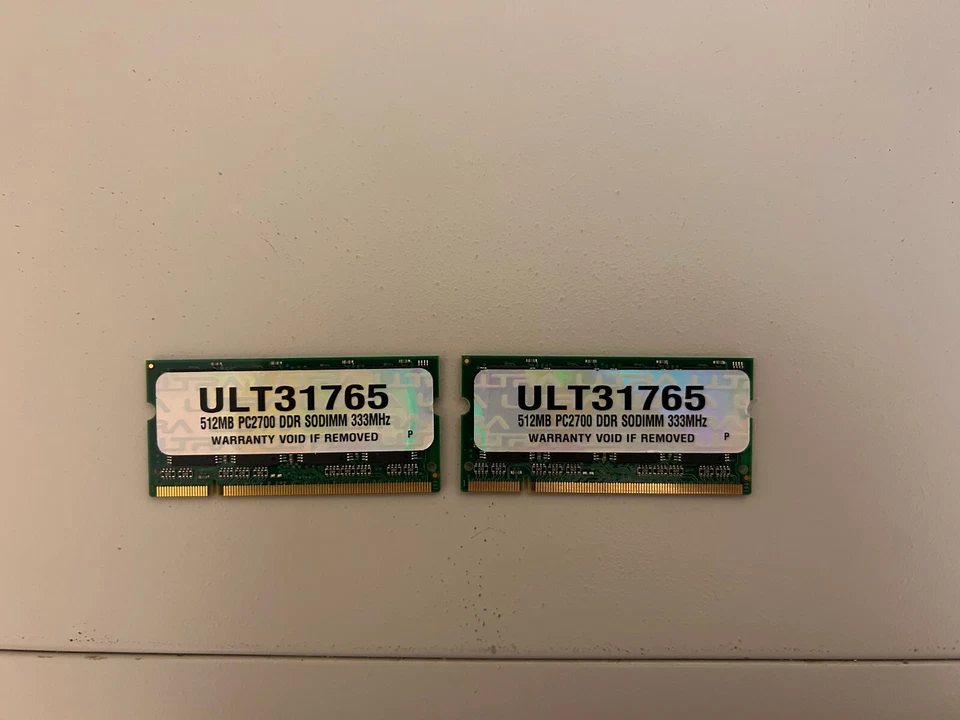 Ultra 31765   512MB x2  PC2700  333mhZ  sodimm - Image 1 of 1