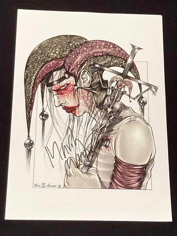 MARILYN MANSON BAND SIGNED AUTOGRAPH VERY RARE ART PRINT 16.5X11.75 ZOE LACCHEI Cover