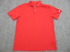 Nike Polo Shirt Mens Adult Medium Red Swoosh Logo Golf Casual Lightweight