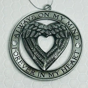 christmas ornament metal heart wreath xmas holiday always on my mind - Picture 1 of 3