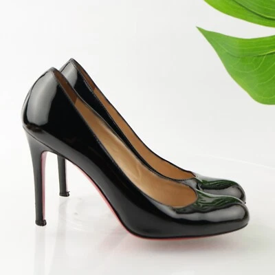 Christian Louboutin Womens Simple Pump Size 36.5 6.5 Black Patent 100mm Heels - Image 1 of 4