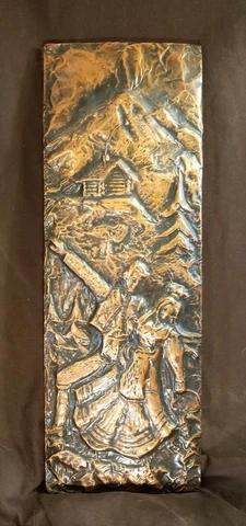 Brass Plaque on Wood, Spanish Dancers Cover
