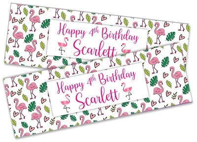  x2 Bandera de Cumpleaños Personalizada Diseño Flamingo Niños Fiesta Decoración 429 Foto 1 de 4