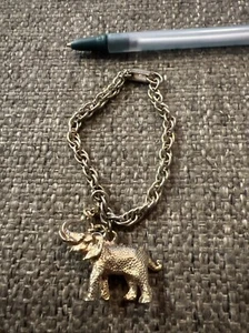Vintage Oleet Jewelry Co Gold Chain link Bracelet Republican Elephant Political - Picture 1 of 5