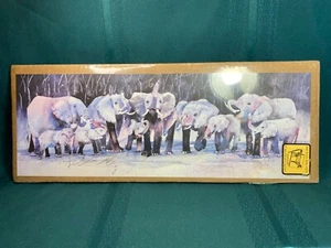 Nina Fritz Hand Signed Watercolor Print ‘Walking the Walk’ Elephants Unframed - Picture 1 of 16