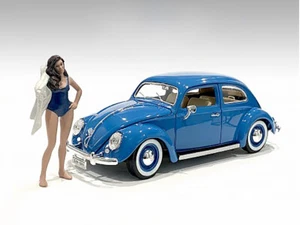 BEACH GIRL KATY FIGURINE FOR 1/18 SCALE MODELS BY AMERICAN DIORAMA 76313 - Picture 1 of 3