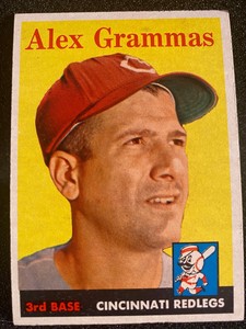 1958 TOPPS BASEBALL #254- ALEX GRAMMAS - CINCINNATI REDLEGS - EXC NMT