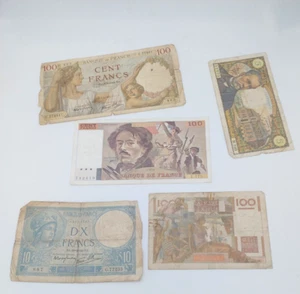 FRANCIA Lotto di 5 banconote assortite - Picture 1 of 2