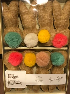 EASTER BUNNY W COLORED TAILS 6 FT GARLAND, HIP + HOP - Picture 1 of 1